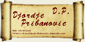 Đorđe Pribanović vizit kartica